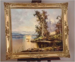 Zobacz! Widok na jezioro Eibsee - Friedrich Karl Thauer (1924-2009)