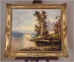 Zobacz! Widok na jezioro Eibsee - Friedrich Karl Thauer (1924-2009)