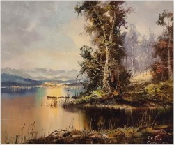 Zobacz! Widok na jezioro Eibsee - Friedrich Karl Thauer (1924-2009)