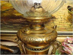 MOSIĘŻNA LAMPA NAFTOWA O PODSTAWIE MARMUROWEJ L&B *1883r.