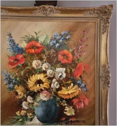 Dobre malarstwo! Bukiet kwiatów w wazonie - Ewald Hess *1918