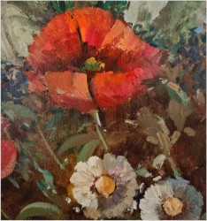 Dobre malarstwo! Bukiet kwiatów w wazonie - Ewald Hess *1918