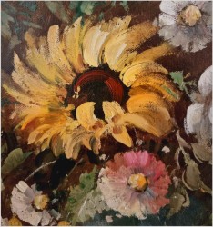 Dobre malarstwo! Bukiet kwiatów w wazonie - Ewald Hess *1918