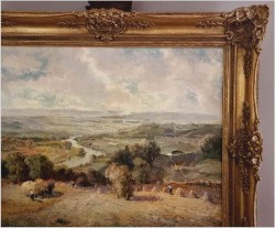 Pejzaż ze sztafażem! sianokosy - Ludwig Gschossmann (1894-1988)