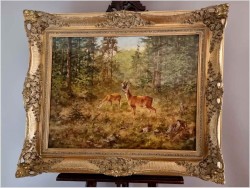 Malarstwo myśliwskie! Sarna i Kozioł Sarny - oryg. Georg Majewicz (1897-1965)