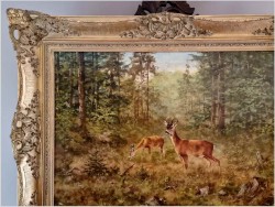 Malarstwo myśliwskie! Sarna i Kozioł Sarny - oryg. Georg Majewicz (1897-1965)