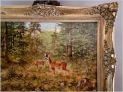 Malarstwo myśliwskie! Sarna i Kozioł Sarny - oryg. Georg Majewicz (1897-1965)