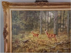 Malarstwo dla myśliwego! Sarna i Kozioł Sarny - oryg. Georg Majewicz (1897-1965)