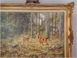 Malarstwo dla myśliwego! Sarna i Kozioł Sarny - oryg. Georg Majewicz (1897-1965)