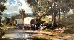 Panorama! Tabor cygański - odpoczynek w lesie - Horst Altermann *1925