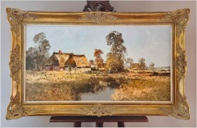 Technika szpachlowa! Wiejski krajobraz - Erich Paulsen *1932