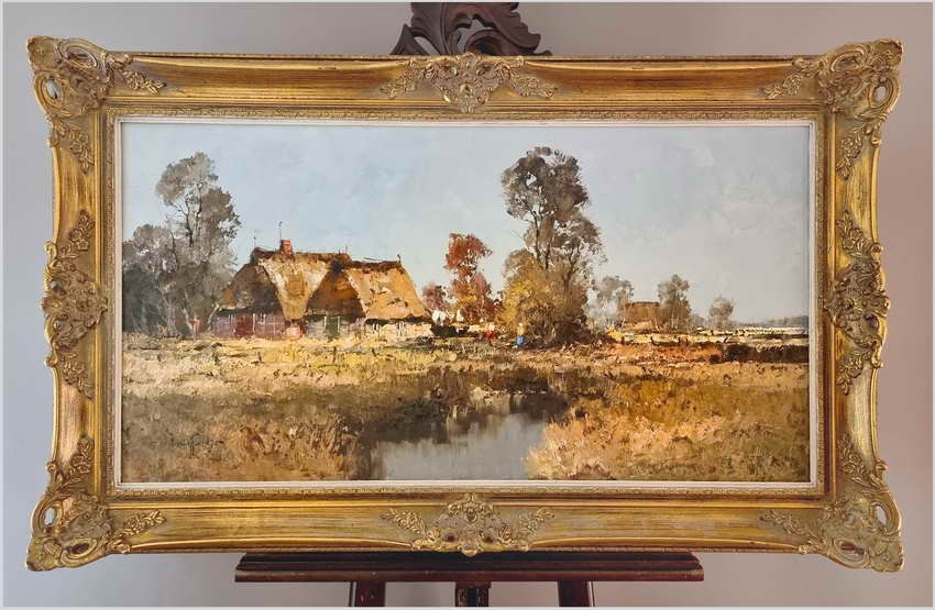 Technika szpachlowa! Wiejski krajobraz - Erich Paulsen *1932
