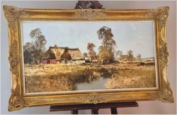 Technika szpachlowa! Wiejski krajobraz - Erich Paulsen *1932