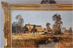 Technika szpachlowa! Wiejski krajobraz - Erich Paulsen *1932