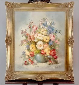 Pałacowe kwiaty w wazonie - Louisa Medina (ur. 1911 Padwa)