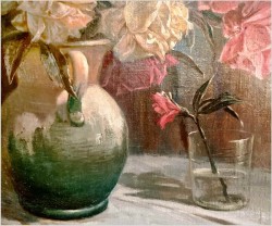 Malarstwo polskie! Róże na stole - J.M. Kasprowicz (1905 Zubrza -1975 Komorów) 
