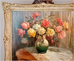 Malarstwo polskie! Róże na stole - J.M. Kasprowicz (1905 Zubrza -1975 Komorów) 