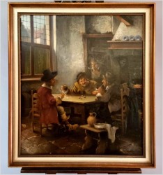 Scena rodzajowa! Gra w kości - Sygn. Josef Adam (1883 - 1953)