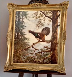 Super malarstwo! Głuszec na gałęzi - oryg. Georg Majewicz (1897-1965)