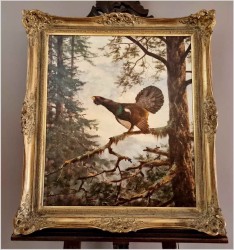 Super malarstwo! Głuszec na gałęzi - oryg. Georg Majewicz (1897-1965)