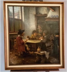 Scena rodzajowa! Gra w kości - Sygn. Josef Adam (1883 - 1953)