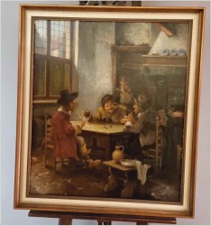 Scena rodzajowa! Gra w kości - Sygn. Josef Adam (1883 - 1953)