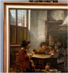 Scena rodzajowa! Gra w kości - Sygn. Josef Adam (1883 - 1953)