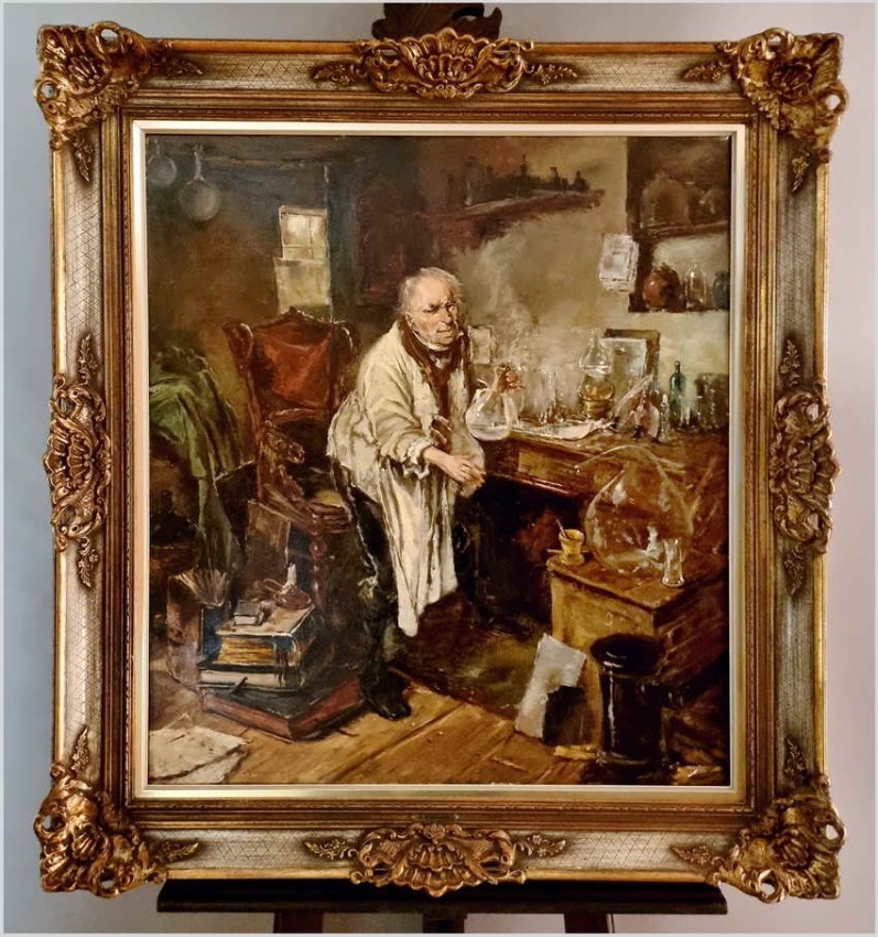 Obraz olejny! Alchemik - Dickmeis Gerhard (1918-1978)