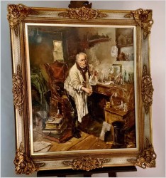 Obraz olejny! Alchemik - Dickmeis Gerhard (1918-1978)