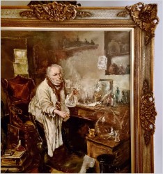 Obraz olejny! Alchemik - Dickmeis Gerhard (1918-1978)