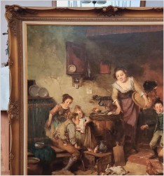 Dzieci ze zwierzętami w kuchennej izbie - Dickmeis Gerhard (1918-1978)