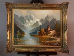 Wspaniałe malarstwo! Bergsee Monte Bivera - Gustaw Weiss/Guwe (1886-1973)