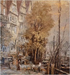 Malarstwo szpachlowe! Nabrzeże portowe | Christian Stemmeler *1928