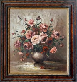 Duży obraz olejny! Herbaciane róże w wazonie - Rudolf Winter *1928