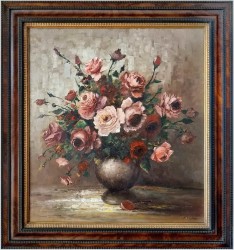 Duży obraz olejny! Herbaciane róże w wazonie - Rudolf Winter *1928