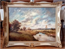 Pejzaż letni z widokiem na sianokosy – Rudolf Rödel  *1914