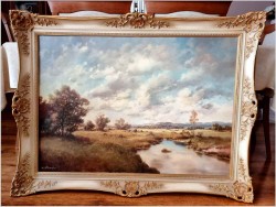 Pejzaż letni z widokiem na sianokosy – Rudolf Rödel  *1914