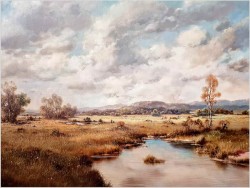 Pejzaż letni z widokiem na sianokosy – Rudolf Rödel  *1914