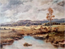 Pejzaż letni z widokiem na sianokosy – Rudolf Rödel  *1914