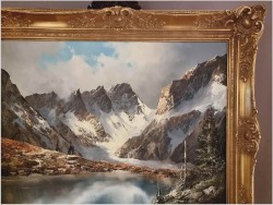 Super obraz olejny! Przełęcz Grimsel w Szwajcarii - J.E. Lemke *1916  