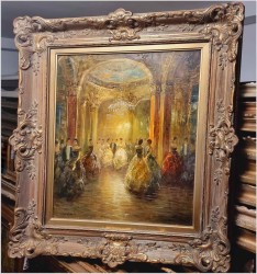 Pozycja Godna Uwagi !!! Scena Rodzajowa w Sali Balowej - Oryg. Richard Schlömer *1921