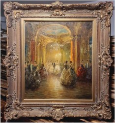 Pozycja Godna Uwagi !!! Scena Rodzajowa w Sali Balowej - Oryg. Richard Schlömer *1921