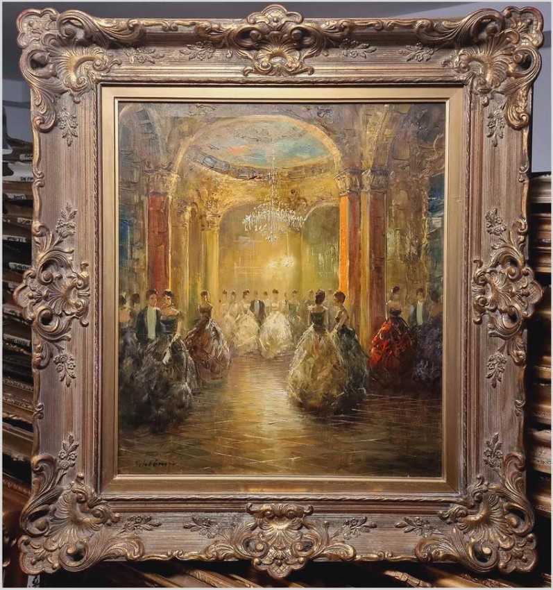 Pozycja Godna Uwagi !!! Scena Rodzajowa w Sali Balowej - Oryg. Richard Schlömer *1921