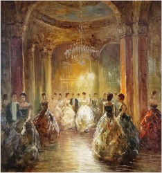 Pozycja Godna Uwagi !!! Scena Rodzajowa w Sali Balowej - Oryg. Richard Schlömer *1921