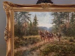 Polecamy! Zwózka drewna z lasu - oryg. Georg Majewicz (1897-1965)