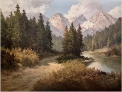 Rewelacja! Alpejski krajobraz ~ J.H.Thomas (*1922 Dresden)