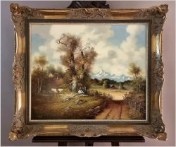 Obraz olejny! Odpoczynek pod drzewem - Corrado Pila *1928