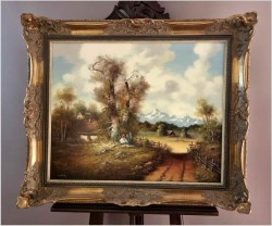 Obraz olejny! Odpoczynek pod drzewem - Corrado Pila *1928