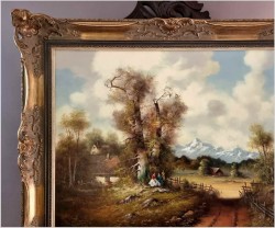 Obraz olejny! Odpoczynek pod drzewem - Corrado Pila *1928