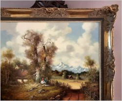 Obraz olejny! Odpoczynek pod drzewem - Corrado Pila *1928